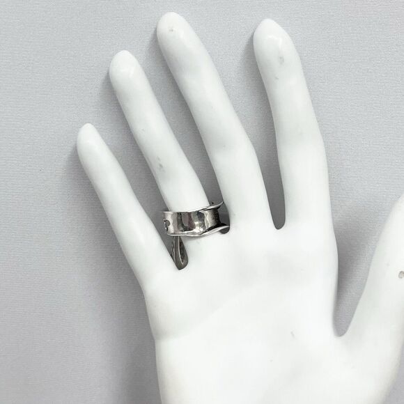 Vintage Sterling Silver ARTSY Ring Large Bold Statement Style 17 Gram Size 6 1/2 - Picture 3 of 10